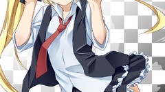 Glasses tie blondes anime girls blue eyes seifuku meganekko 