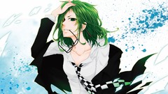 Glasses tie earrings shirts jackets anime girls green eyes 