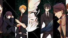 Glasses tie white hair Cigarettes sitting suit smoking belts 