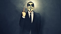 Glasses V for Vendetta masks Anonymous middle finger