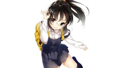 Glasses white background schoolgirls smiling long hair boku wa 