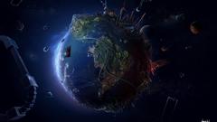 Globe crescent moon david