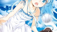 Gloves blue eyes touwa erio open mouth denpa onna to seishun 