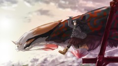 Gloves boots black hair