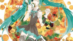 Gloves bows anime girls hatsune miku vocaloid wink phones hair 