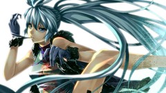 Gloves long hair anime girls hatsune miku vocaloid twintails 