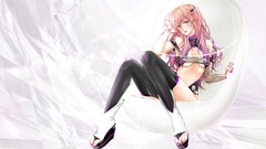 Gloves pink hair long hair anime girls blue eyes vocaloid 