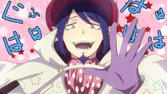 Gloves purple hair Anime