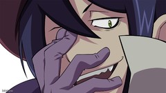 Gloves purple hair Anime