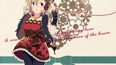 Gloves Ribbons blondes anime girls blue eyes hair ornaments 