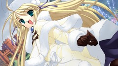 Gloves Ribbons blondes long hair anime girls blue eyes itou 