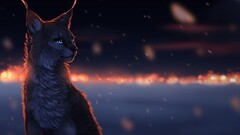 glowing eyes artwork cats Animals