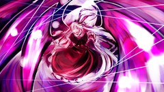 Goddess red dress long hair anime girls ponytails touhou video 