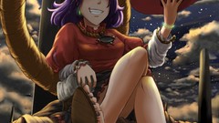 Goddess Ropes anime girls short hair touhou yasaka kanako video 