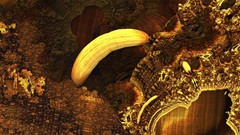 Gold abstract bananas golden digital art