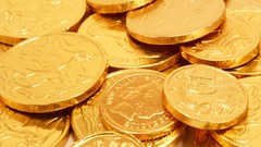 Gold chocolate Money coins