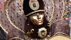 Gold costume hats Venetian masks