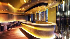 Gold design white Paris neon lighting French lounge bar Hotel 