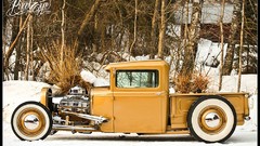 Gold Ford hot rod pickup trucks