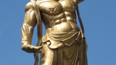 Gold Japanese statues artwork