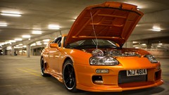 Gold orange cars vehicles Toyota supra