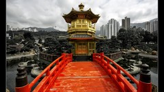 Gold red Hong Kong cityscapes asian architecture