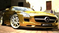 Gold sls amg mercedes benz sls