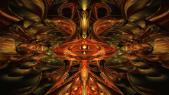 Gold symmetry kaleidoscope abstract