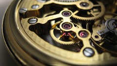 Gold watch close-up gears clocks clockwork