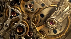 Gold watch gears man-made