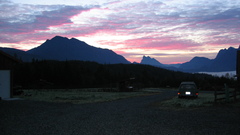 Good cascade sunrise from