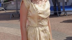 Gorgeous brunette woman summer-glau