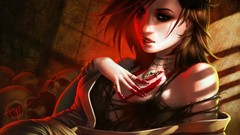 Gothic Anime Vampires skulls brunettes airbrushed