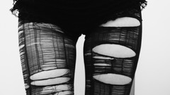 Gothic black and white woman lace monochrome pantyhose 