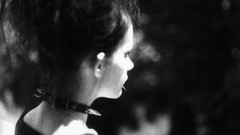 Gothic black and white woman monochrome brunettes piercings 