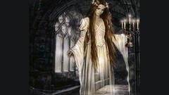Gothic Candles ghosts long hair artwork Victoria Frances 