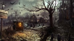 Gothic dark forest houses secret