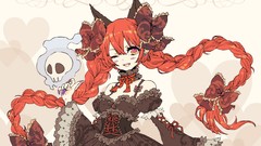 Gothic dress Hearts fangs red eyes Ribbons earrings bows skulls 