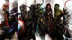 Gothic Hulk Iron Man thor captain america The Avengers Black 