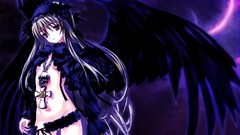 Gothic purple woman cross Anime Dark Angel skulls nude