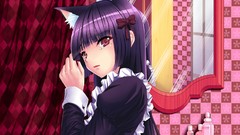 Gothic tears long hair maids black hair nekomimi animal ears 
