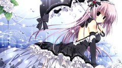 Gothic Umbrellas anime girls black dress