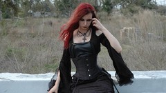 Gothic velvet corset dyed redheads gothic dress