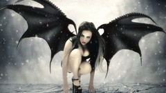 Gothic wings black hair Succubus