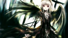 Gothic wings white hair anime girls rozen maiden suigintou