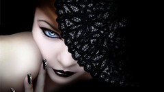 Gothic woman faces blue eyes models