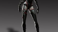 Gothic woman gloves corset black hair artwork fantasy art 