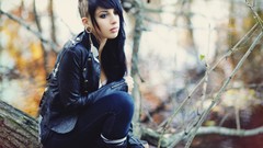 Gothic woman outdoors