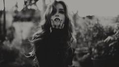 Gothic woman shot monochrome bokeh artistic grayscale