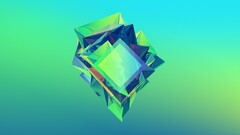 gradient digital art Simple Background Green Turquoise Facets 3d